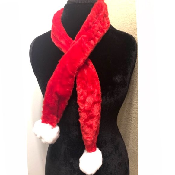 Accessories - Santa Scarf with Jingle Bell Pom Poms